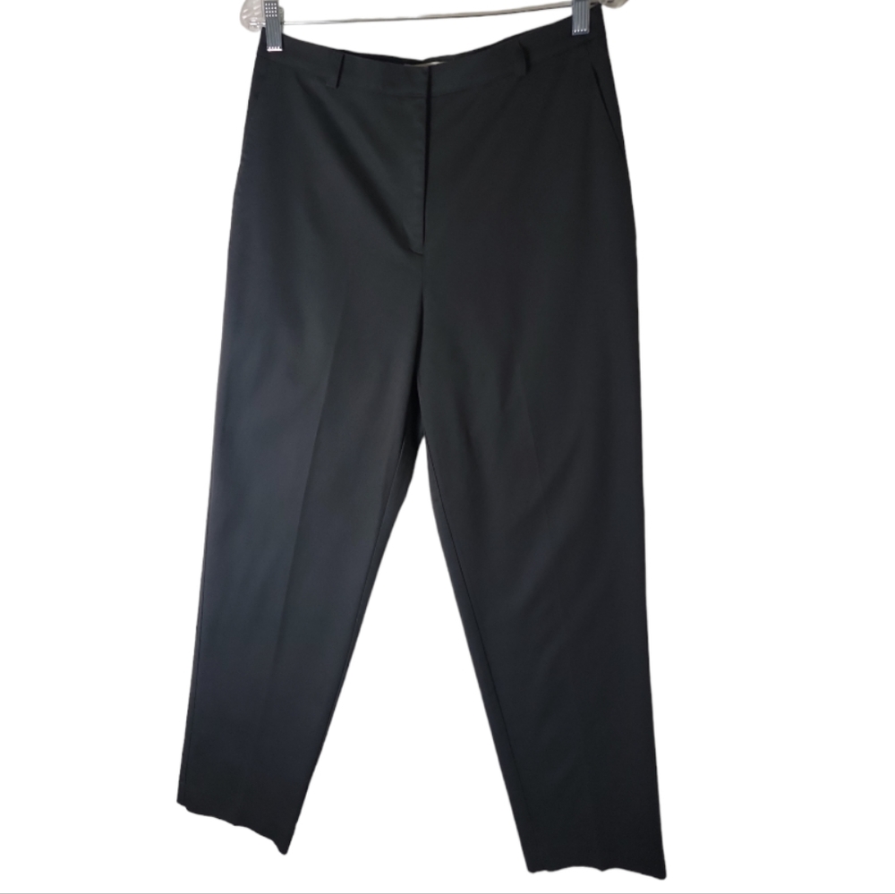 David Brooks black dress pants women size 12 high rise flat front career office